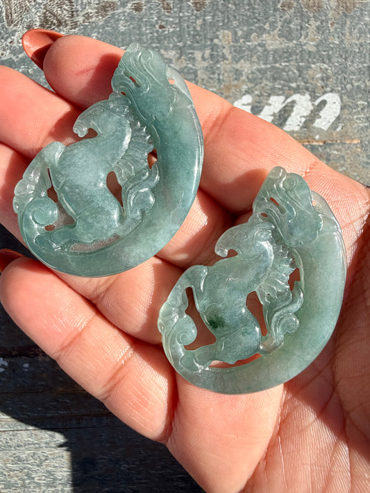 Blue Water Jade Horse (can be used as a pendent) | Intuitively Chosen