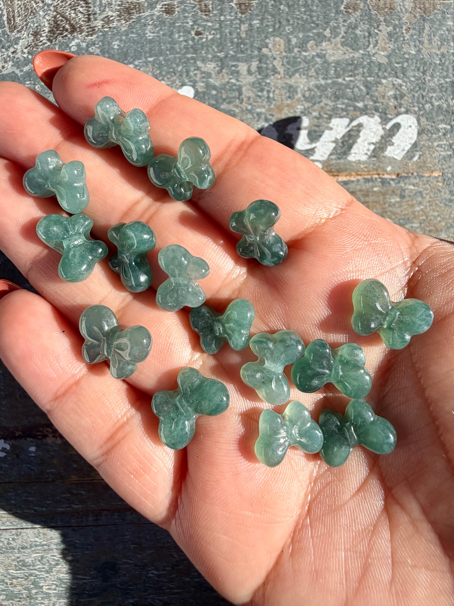Blue Water Jade Mini Bow (can be used as a pendent) | Intuitively Chosen