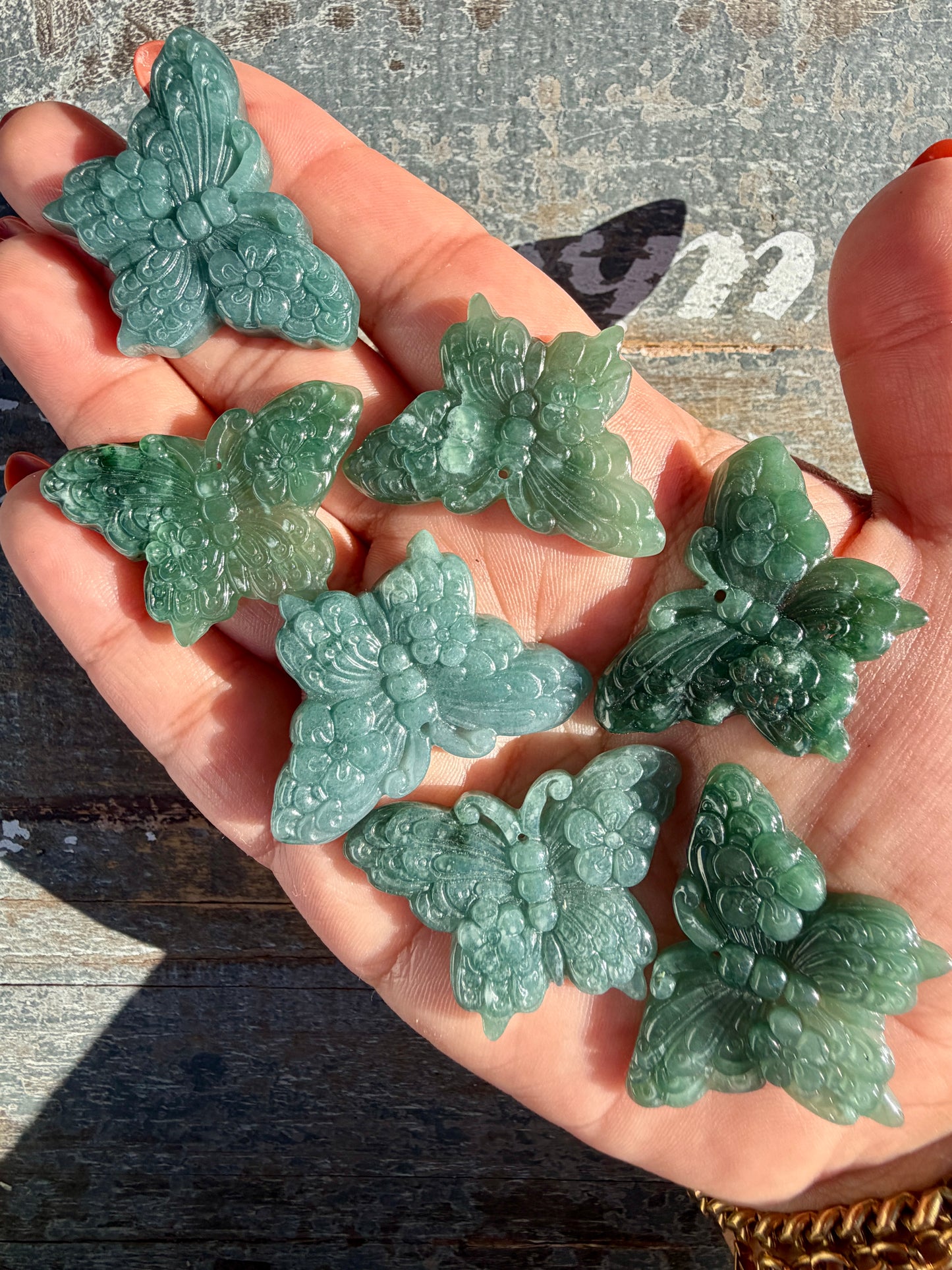 Blue Water Jade Butterfly (can be used as a pendent) | Intuitively Chosen