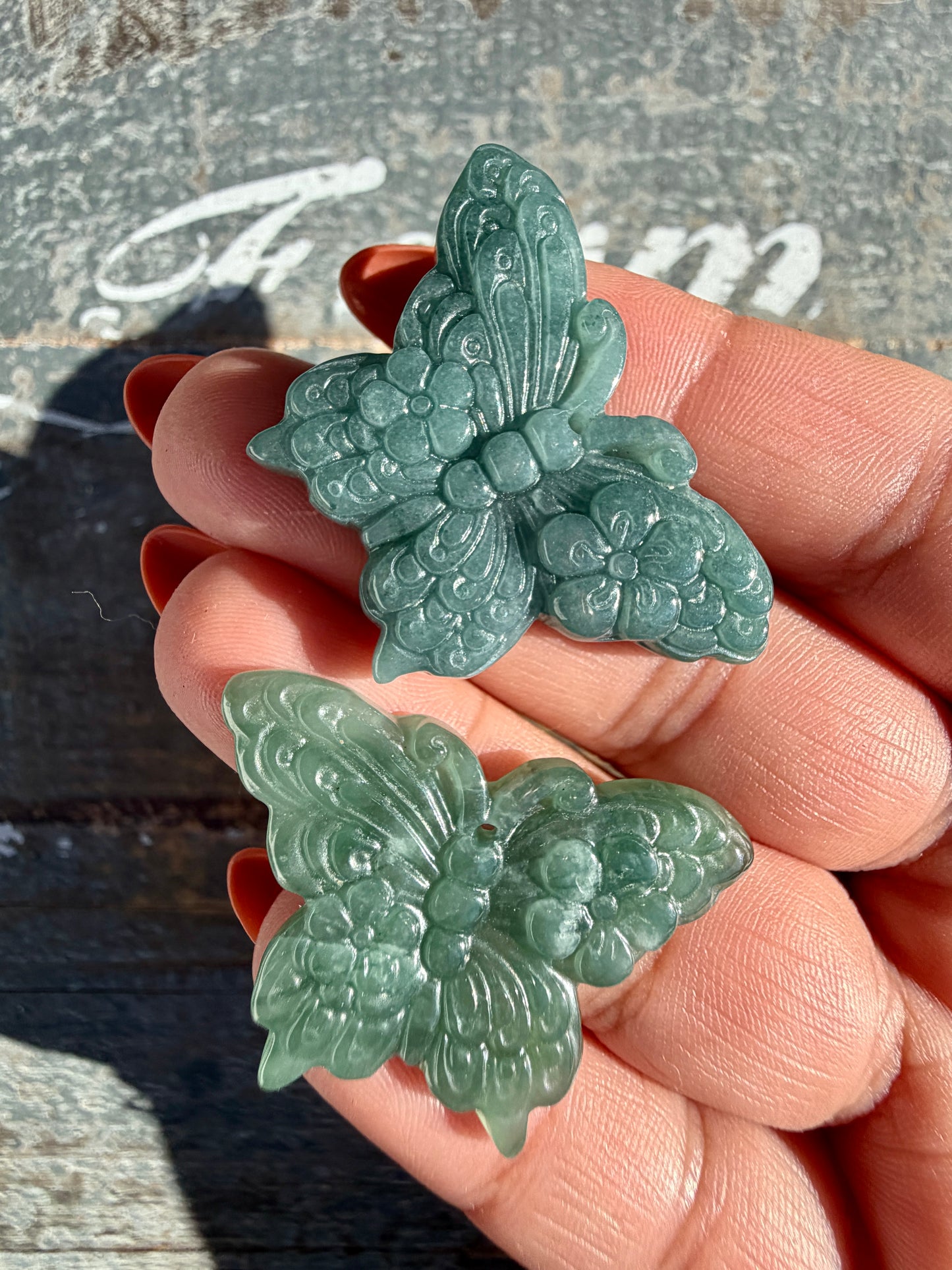 Blue Water Jade Butterfly (can be used as a pendent) | Intuitively Chosen