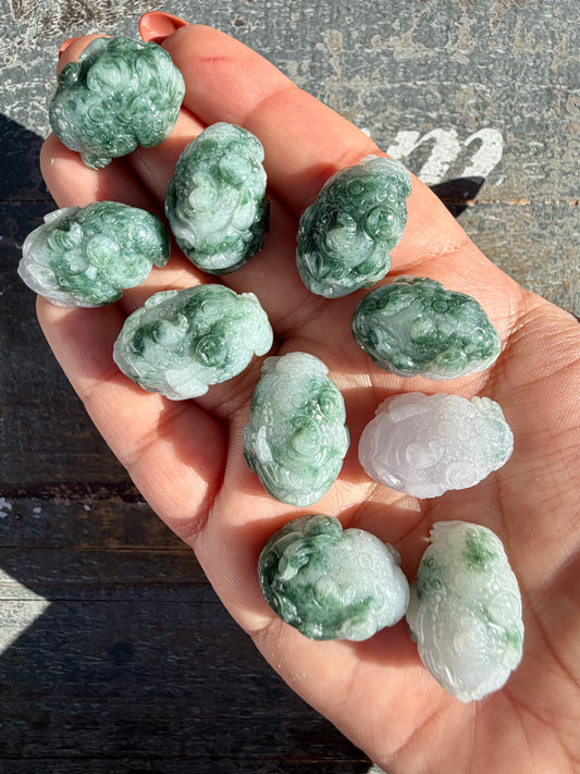 Blue Water Jade Mini Money Toad (can be used as a pendent) | Intuitively Chosen
