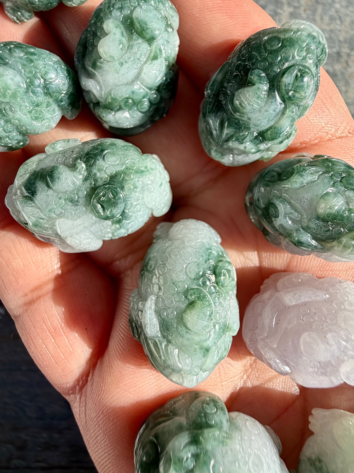 Blue Water Jade Mini Money Toad (can be used as a pendent) | Intuitively Chosen