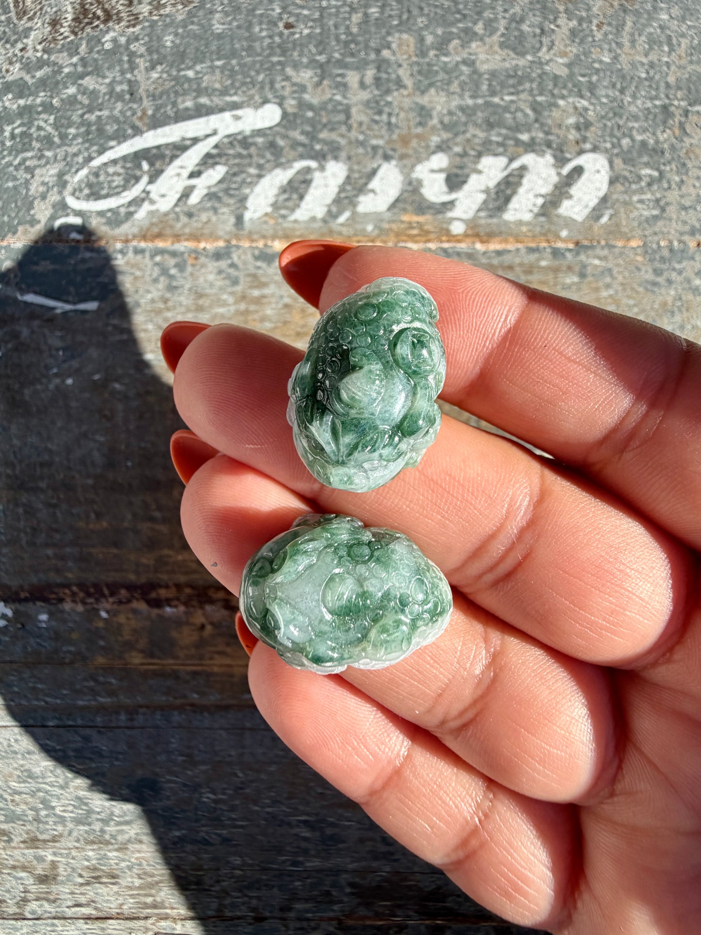 Blue Water Jade Mini Money Toad (can be used as a pendent) | Intuitively Chosen