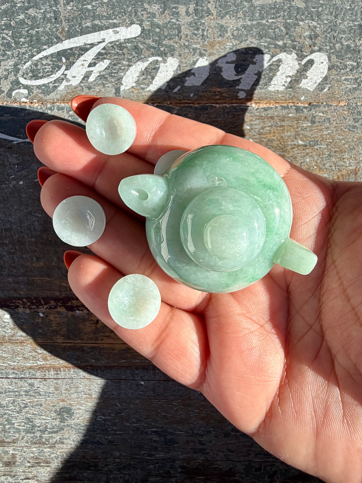 Blue Water Jade Mini Tea Set | Opt Z (4 mini cups and teapot)