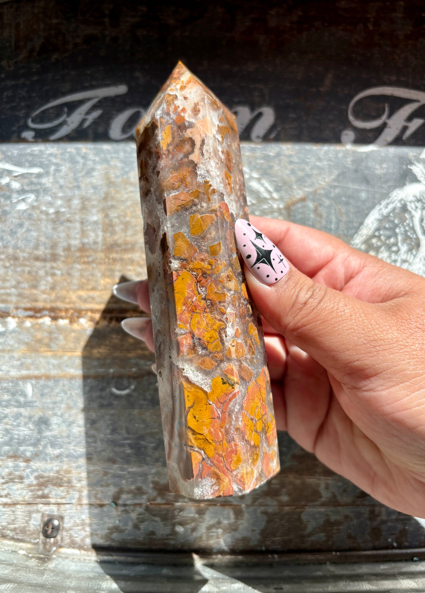 Gorgeous Brecciated Jasper in Agate Tower from Indonesia