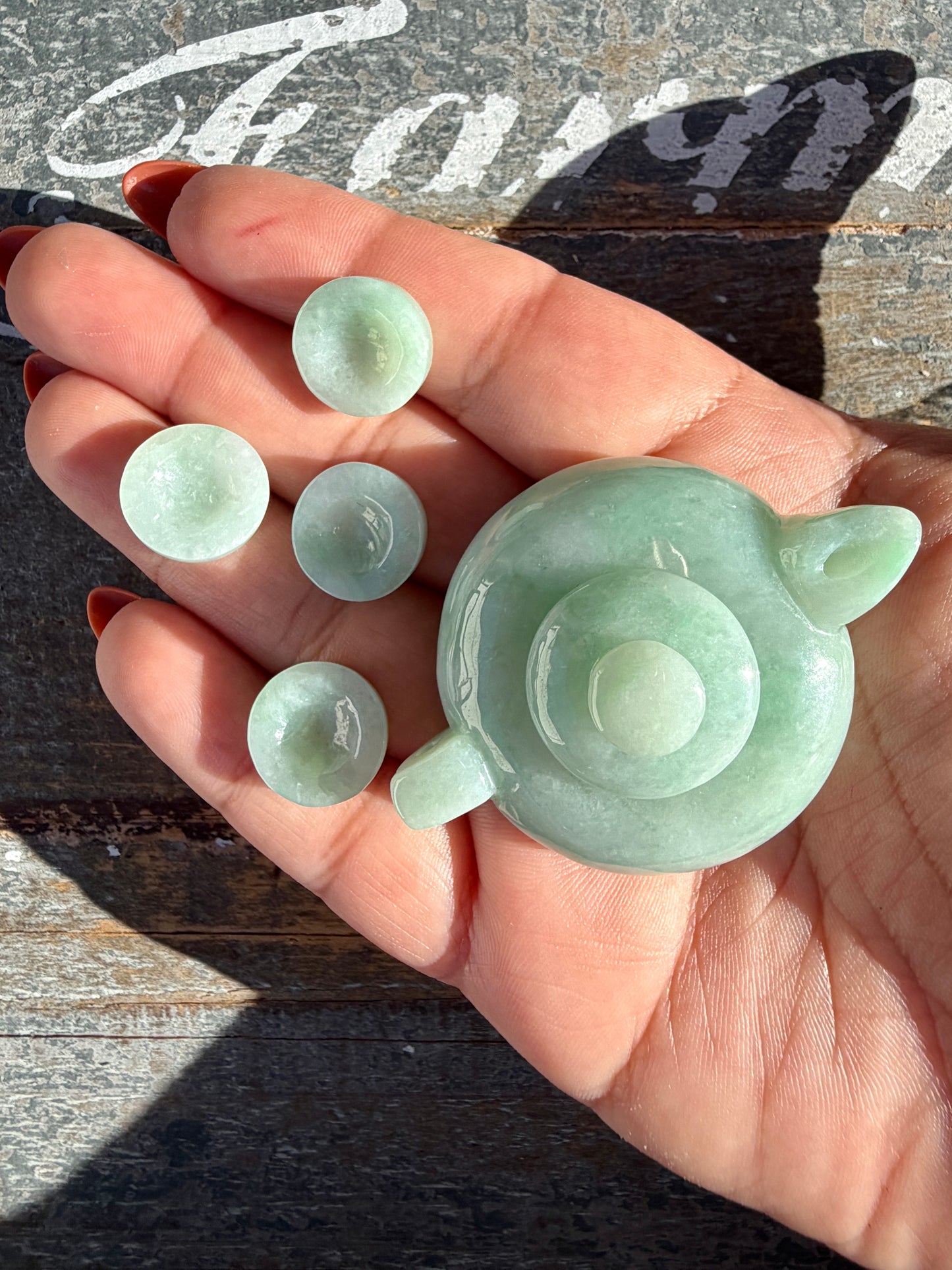 Blue Water Jade Mini Tea Set | Opt Q (4 mini cups and teapot)