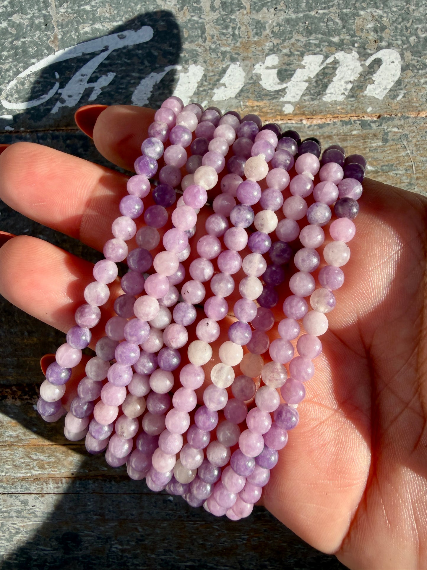 One (1) Lepidolite Bracelet | 4mm | Wrist Size: 6.5-7"