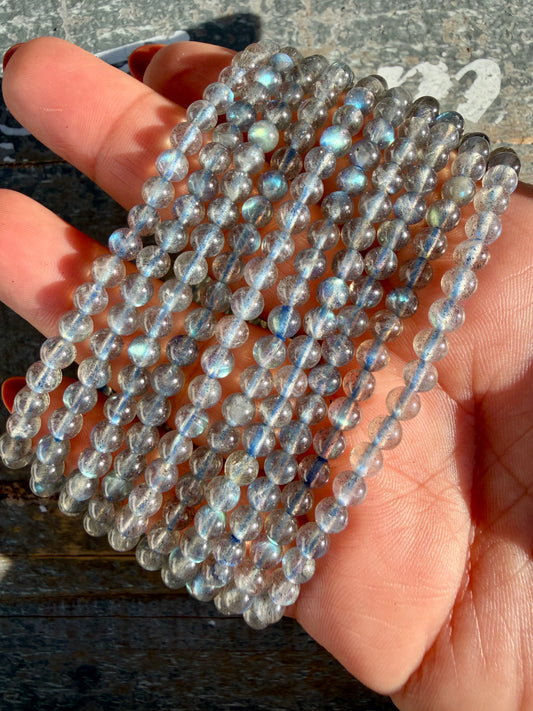 One (1) Labradorite Bracelet | 4mm | Wrist Size: 6.75"