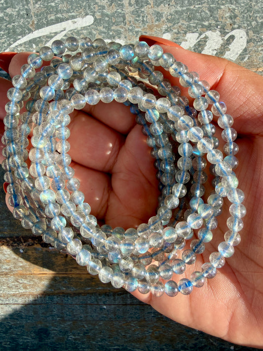 One (1) Labradorite Bracelet | 4mm | Wrist Size: 6.75"