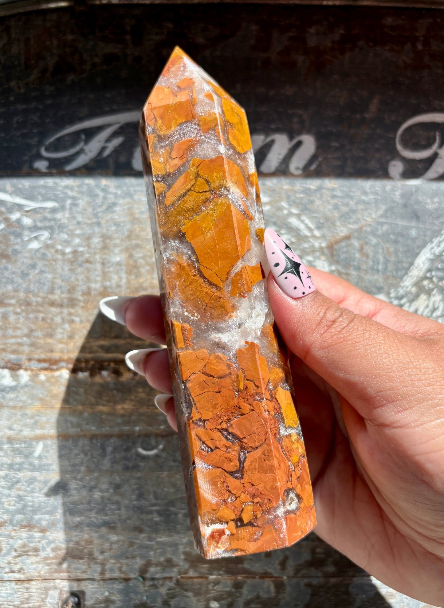 Gorgeous Brecciated Jasper in Agate Tower from Indonesia