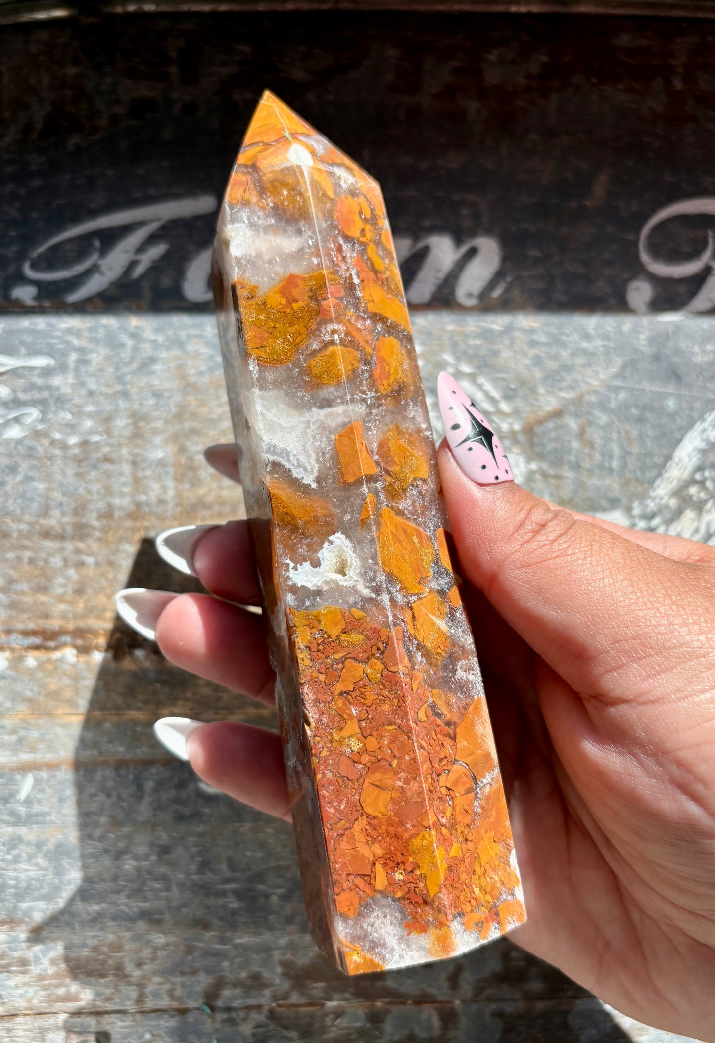 Gorgeous Brecciated Jasper in Agate Tower from Indonesia