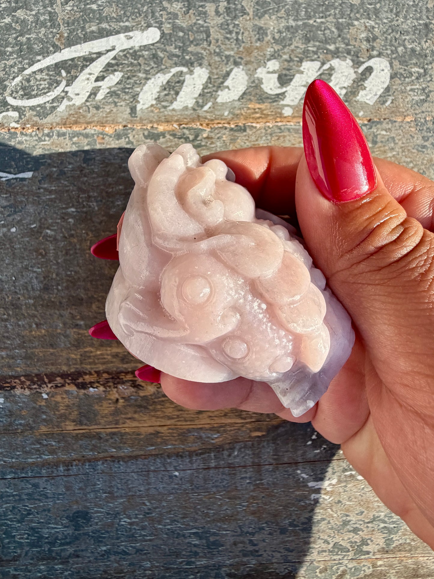 Gorgeous Pastel Pink Opal Money Toad | Opt 22
