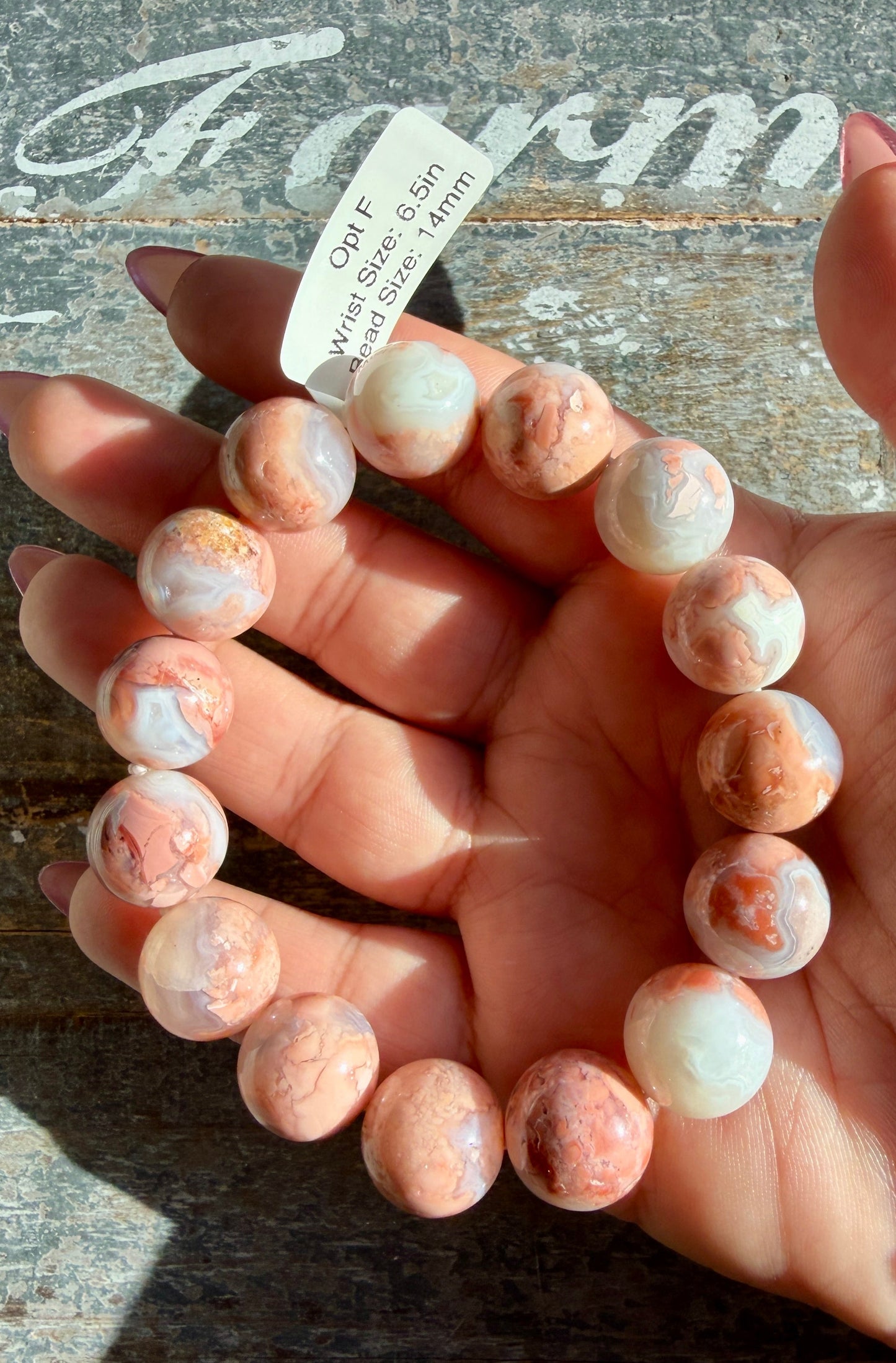 Pink Candy Agate Bracelet Opt F