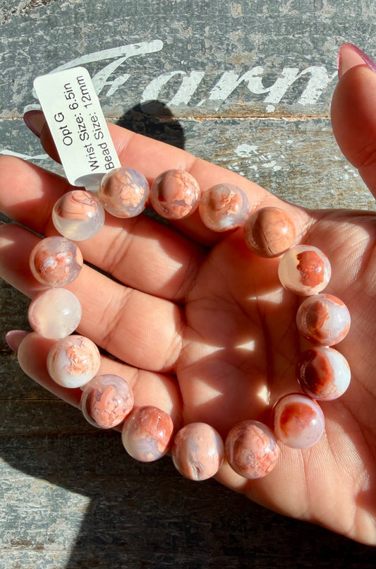 Pink Candy Agate Bracelet Opt G