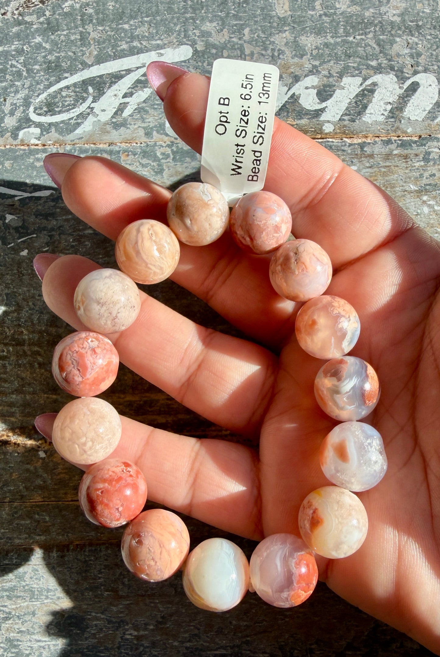 Pink Candy Agate Bracelet Opt B