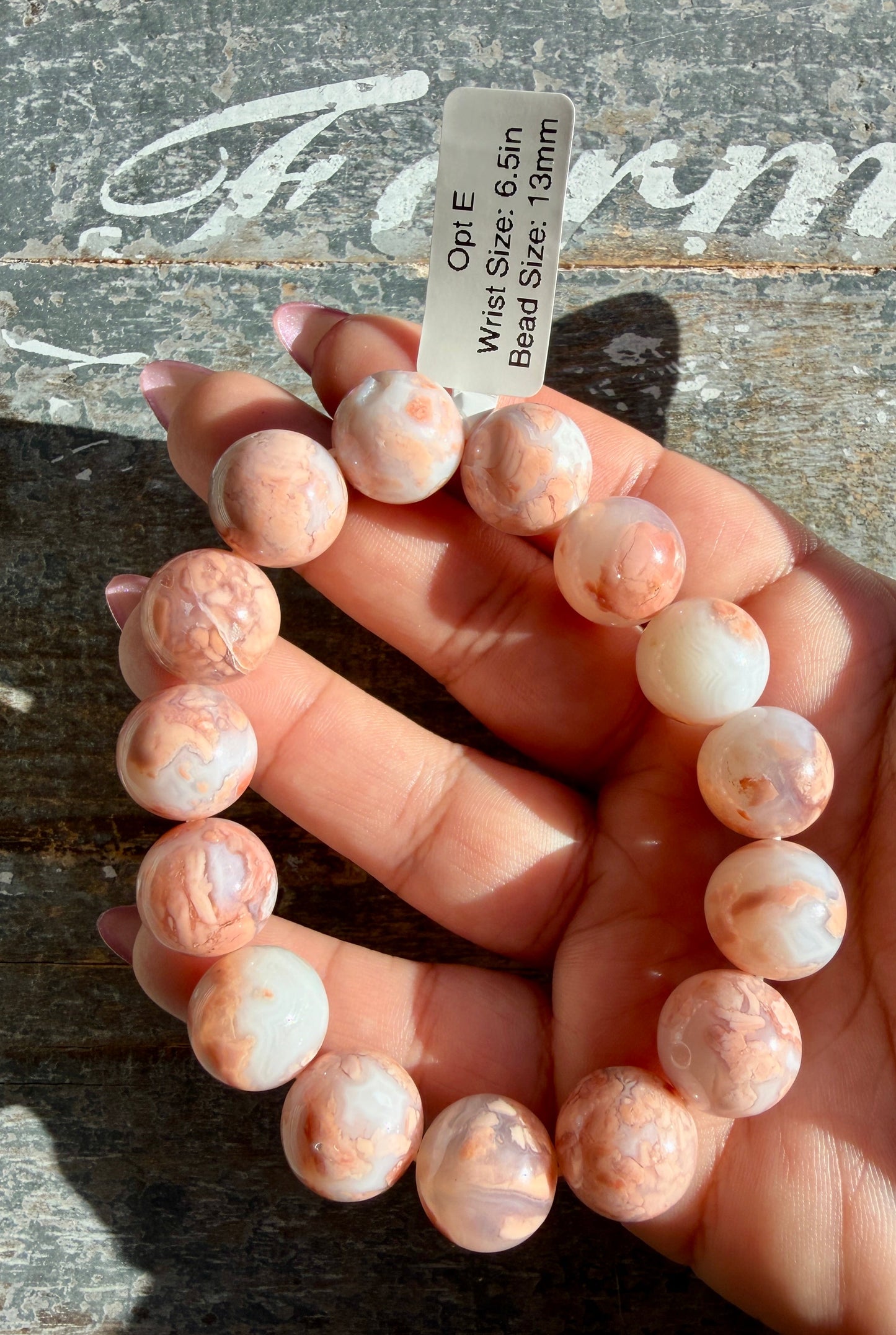 Pink Candy Agate Bracelet Opt E