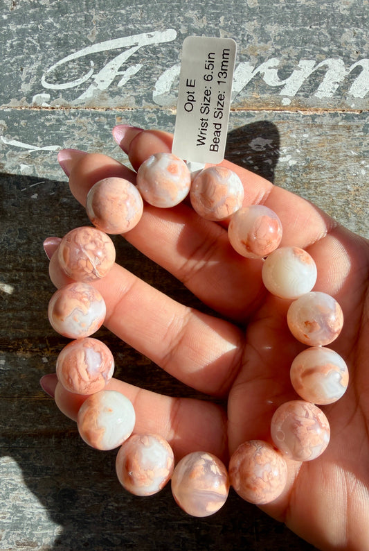 Pink Candy Agate Bracelet Opt E