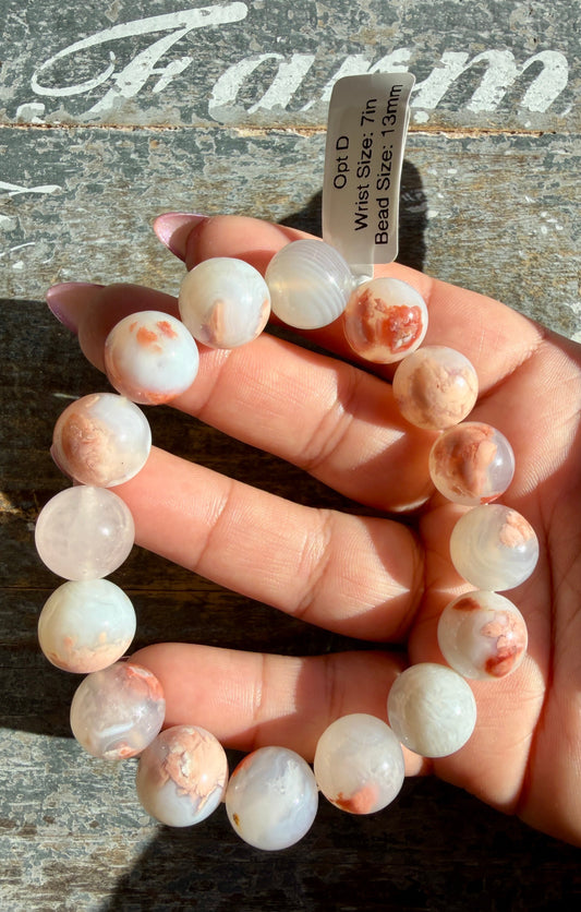 Pink Candy Agate Bracelet Opt D
