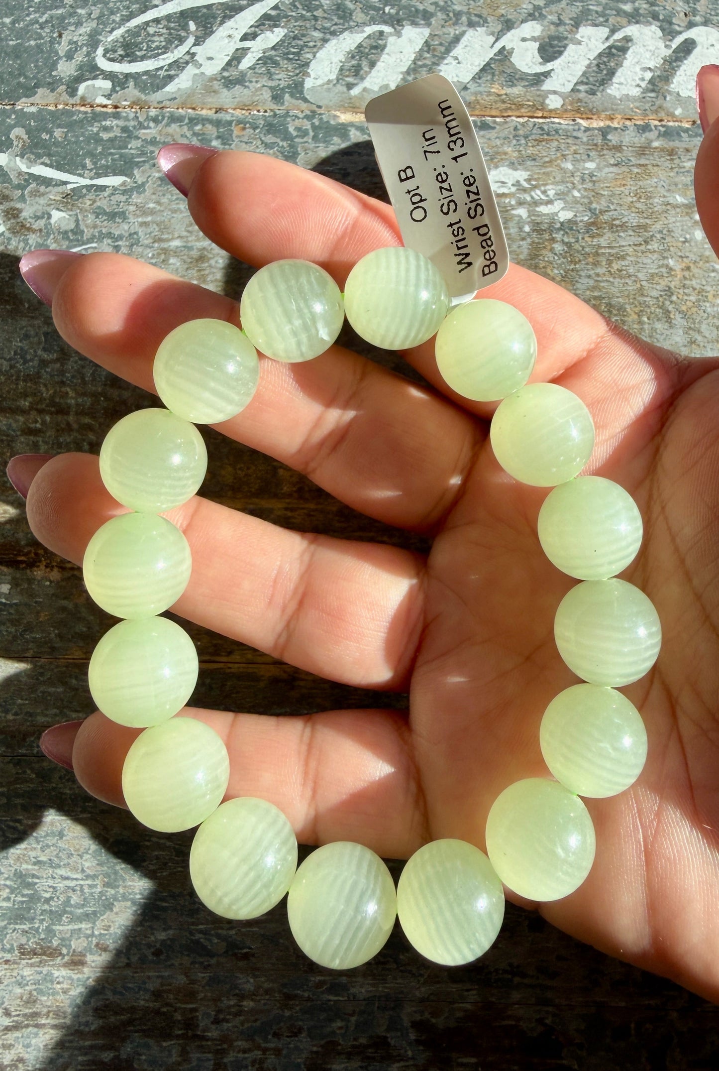Green Phantom Calcite Bracelet Opt B