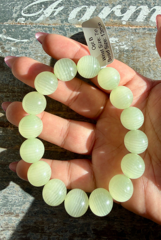 Green Phantom Calcite Bracelet Opt B