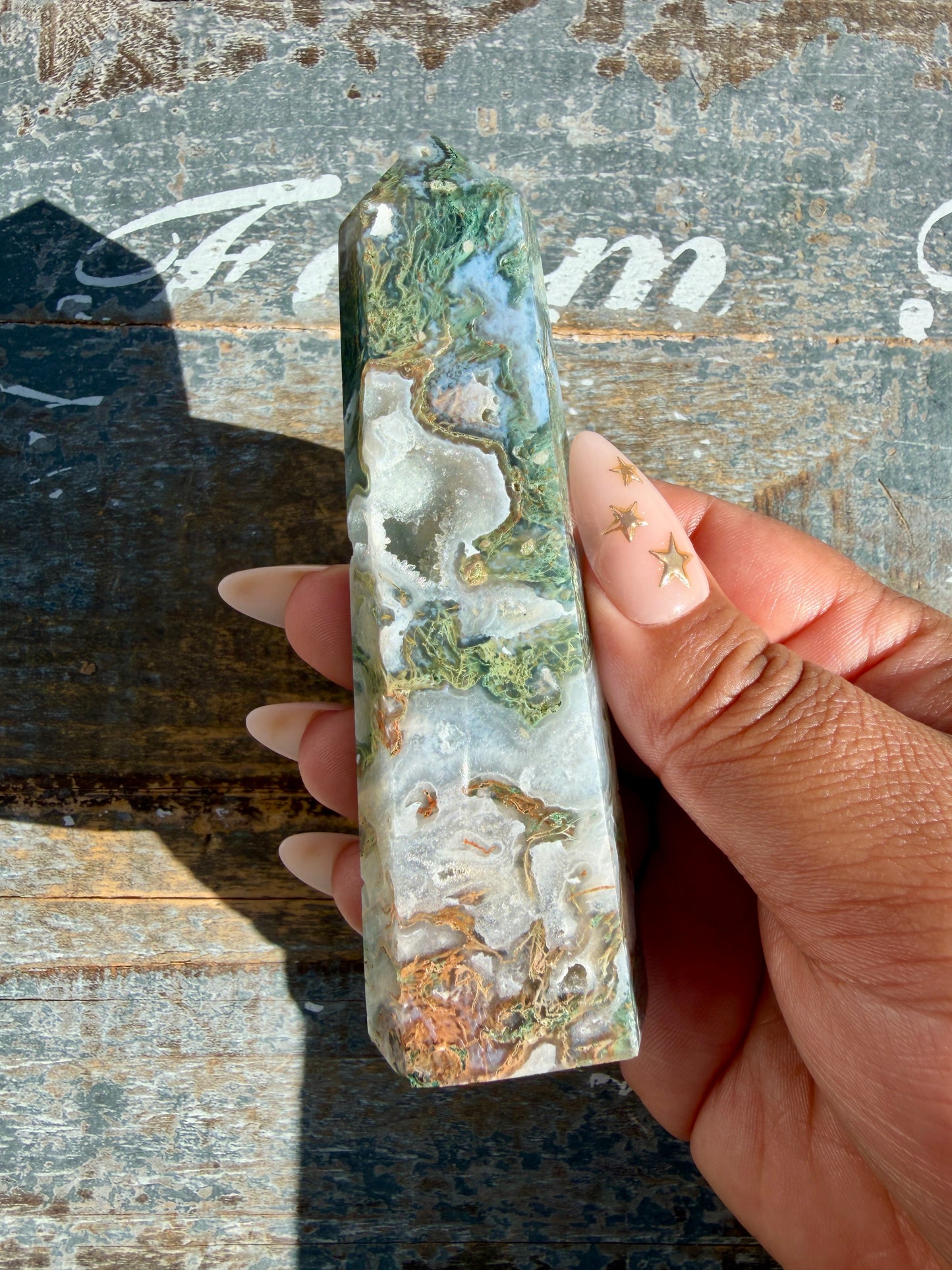 Gorgeous Moss Agate Tower | Opt D