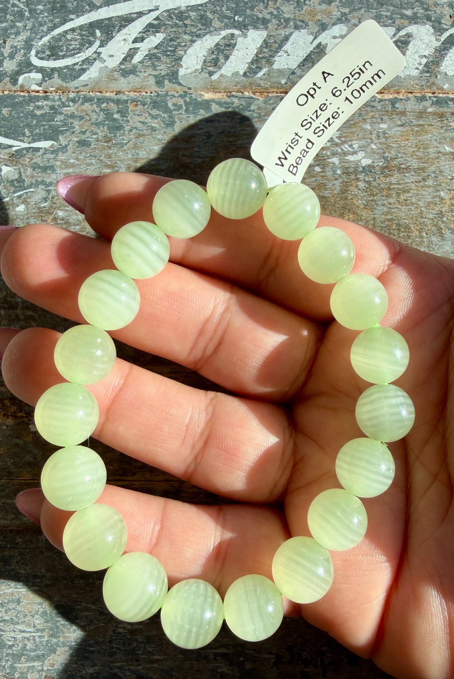 Green Phantom Calcite Bracelet Opt A