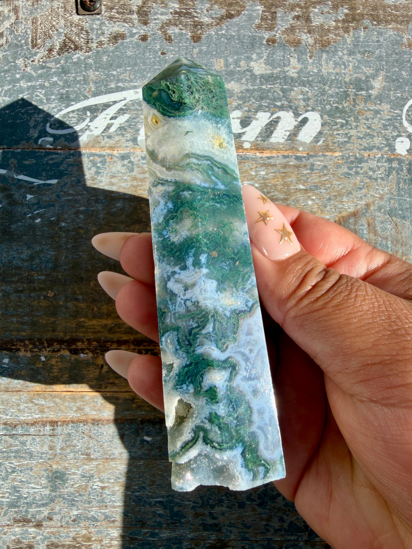 Gorgeous Moss Agate Tower | Opt M