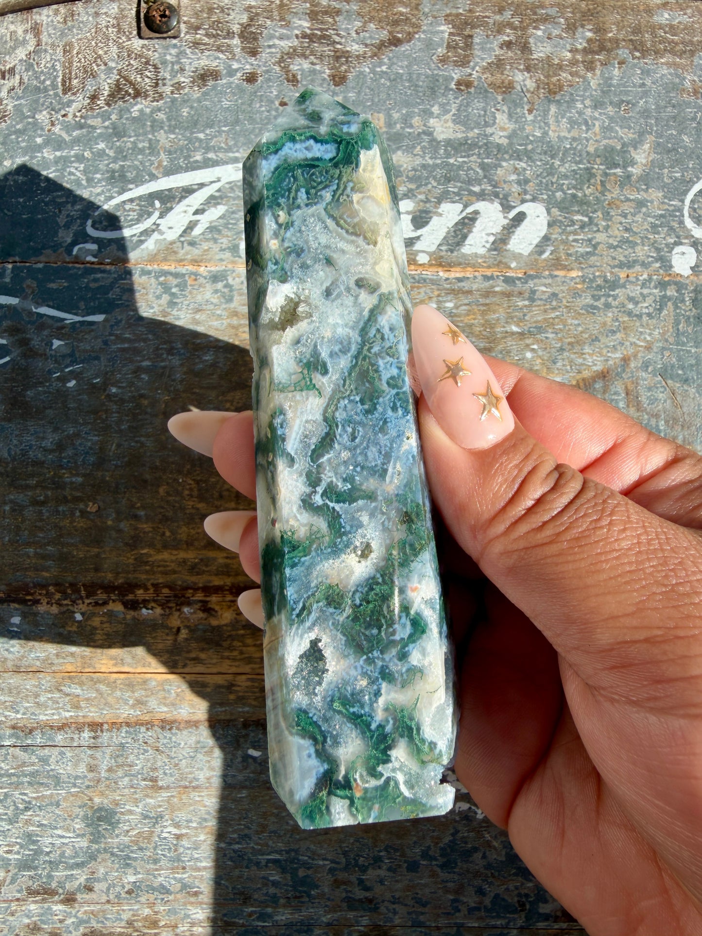 Gorgeous Moss Agate Tower | Opt M