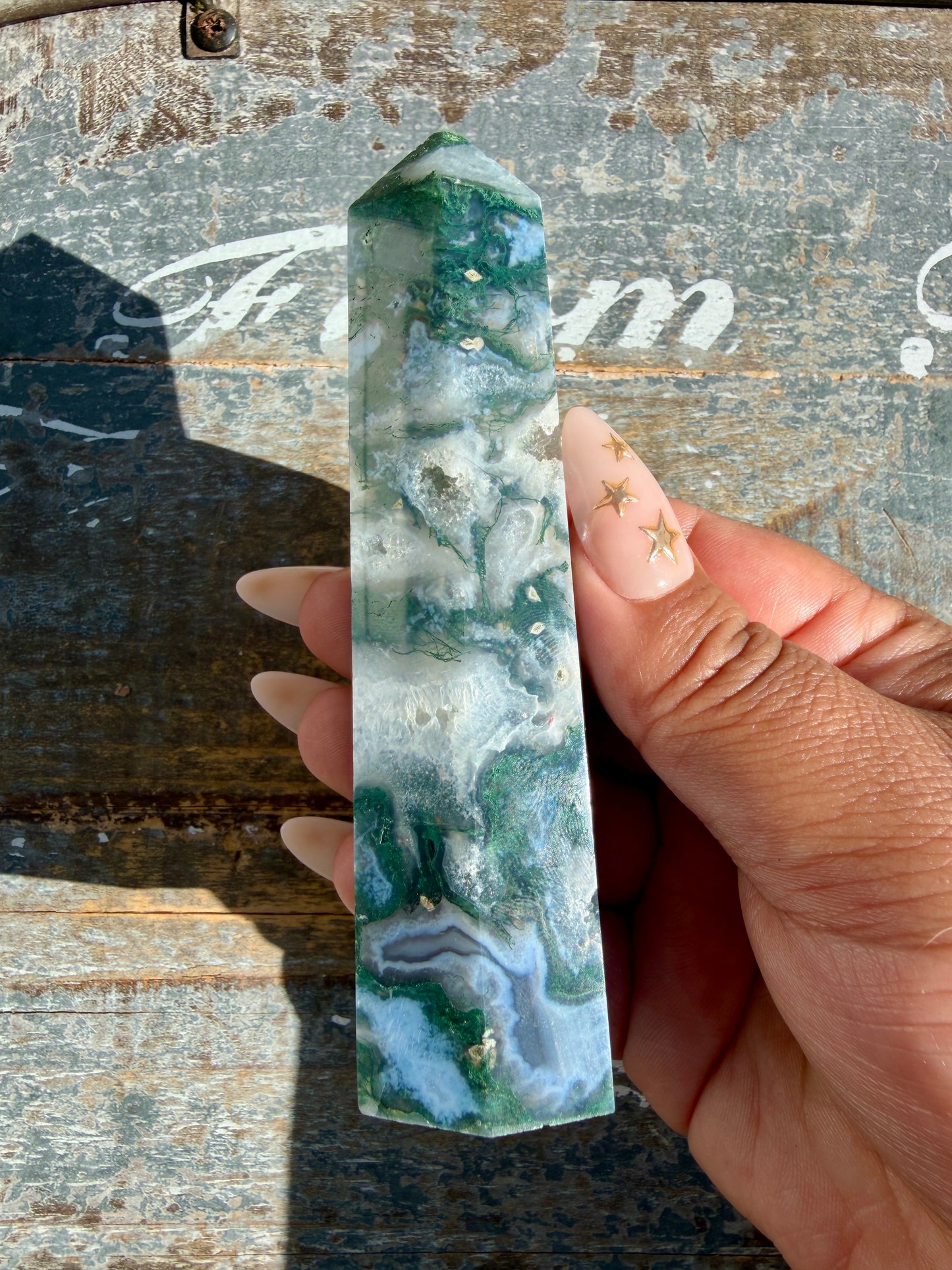 Gorgeous Moss Agate Tower | Opt M