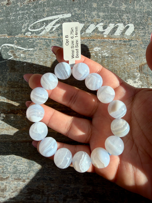 Blue Lace Agate Bracelet Opt B