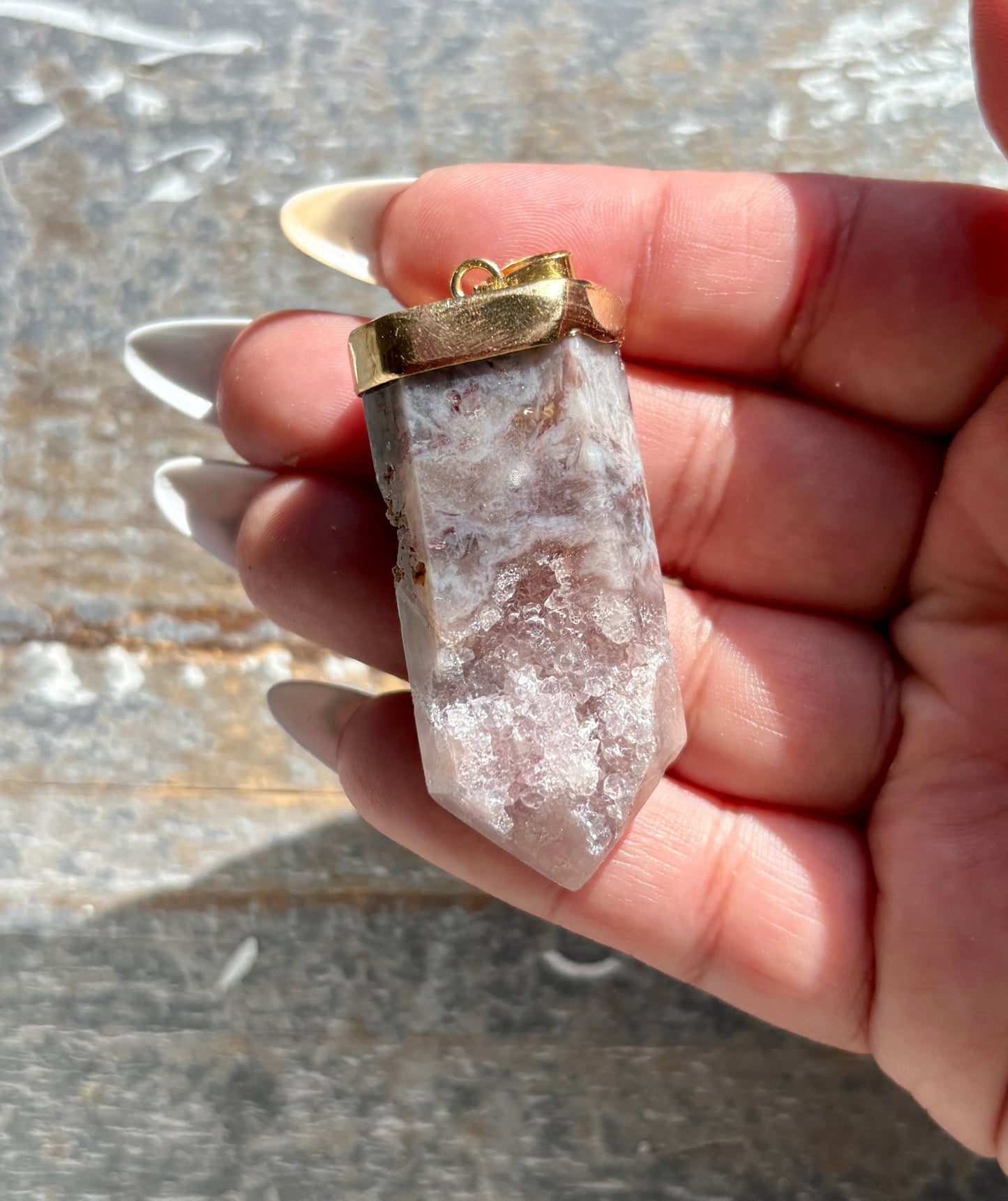 Gorgeous Pink Amethyst Point Pendant from Brazil