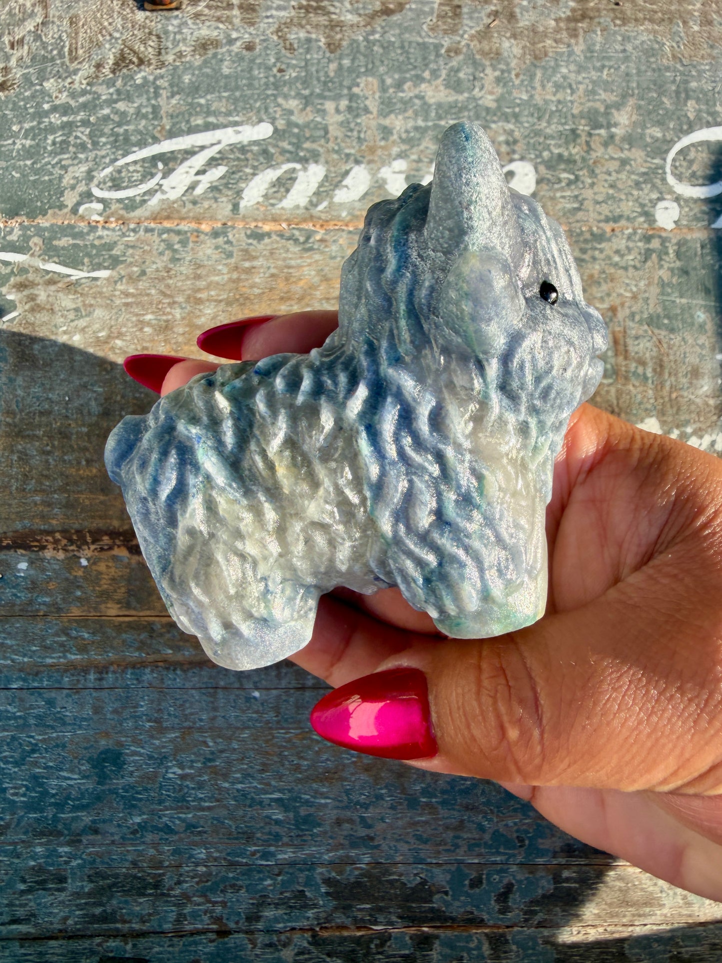 Adorable Blue Aventurine Highland Cow | Opt N