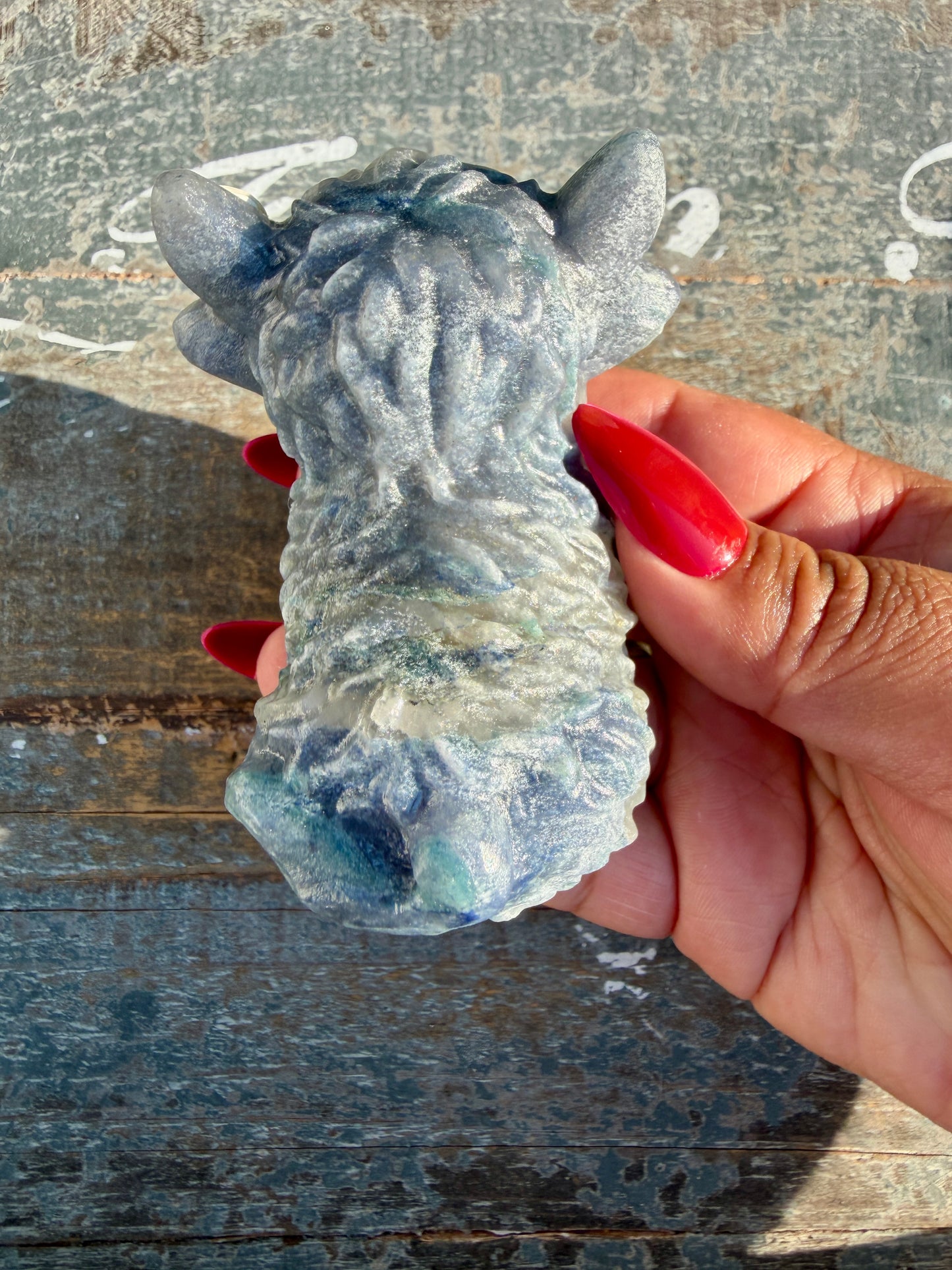 Adorable Blue Aventurine Highland Cow | Opt N