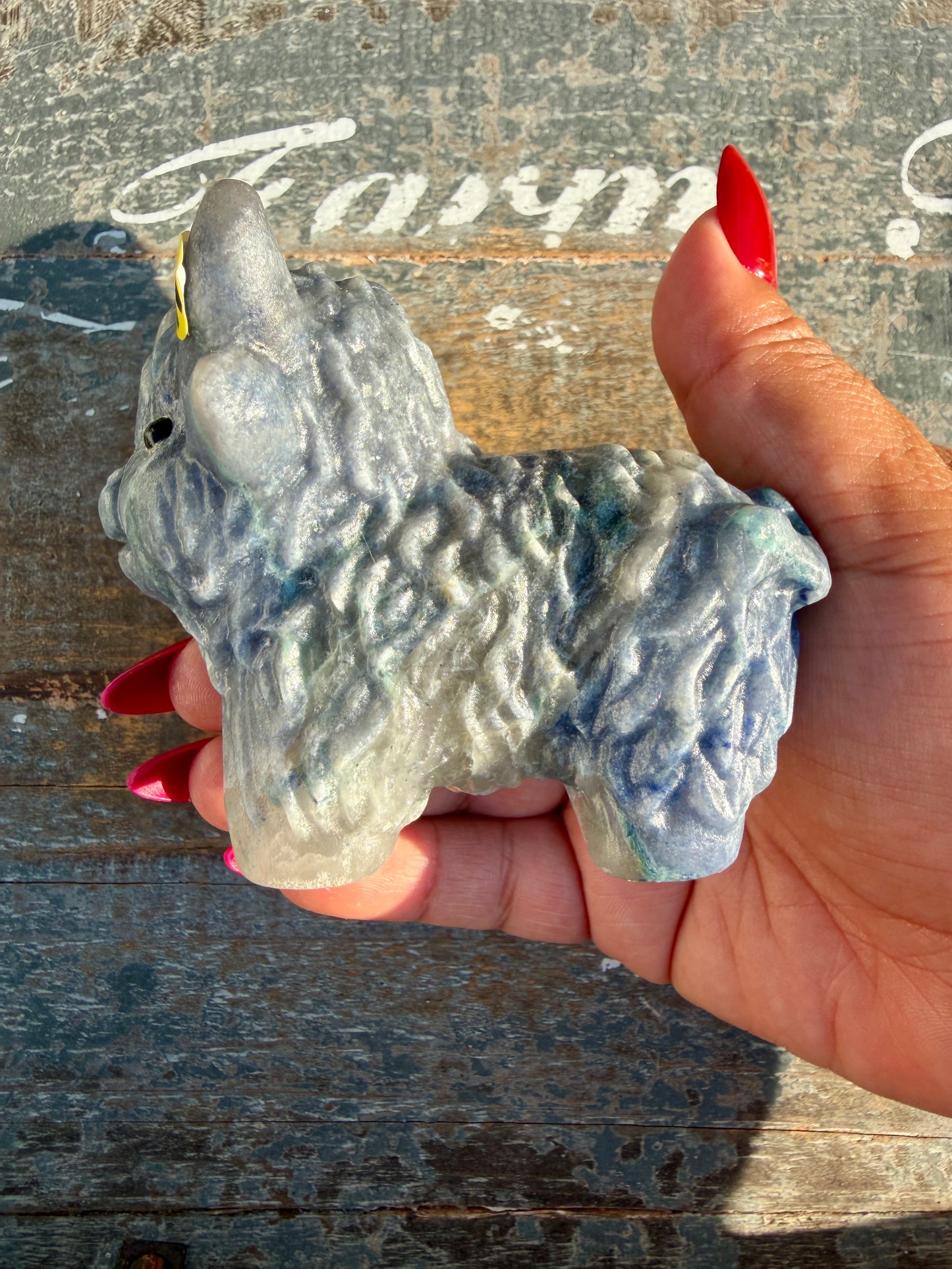 Adorable Blue Aventurine Highland Cow | Opt N