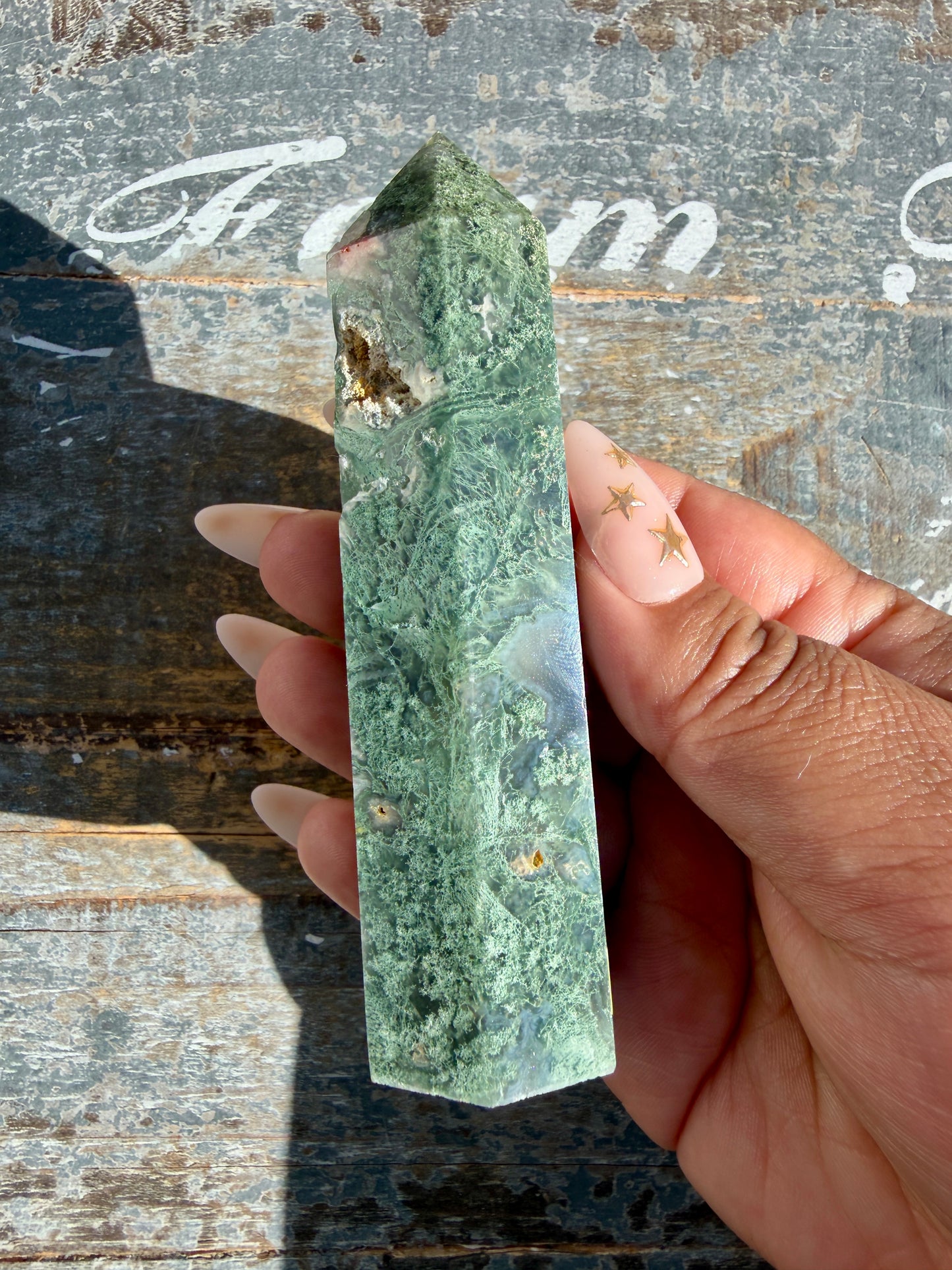 Gorgeous Moss Agate Tower | Opt Y
