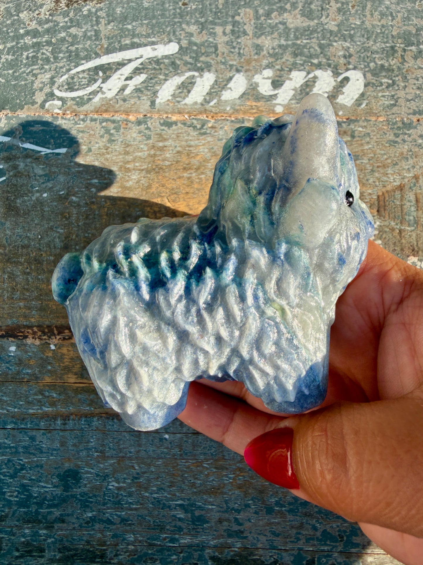 Adorable Blue Aventurine Highland Cow | Opt O