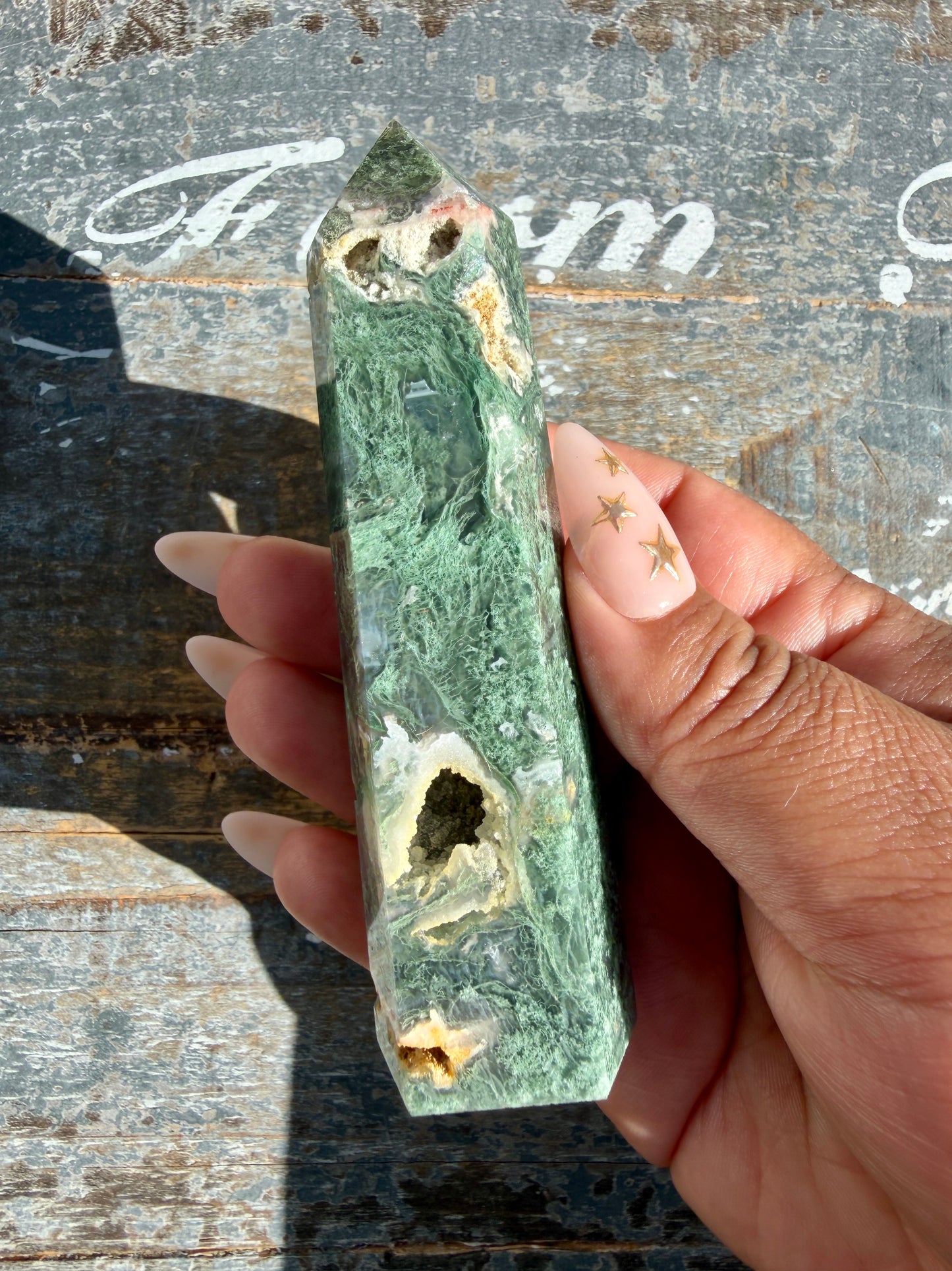 Gorgeous Moss Agate Tower | Opt Y