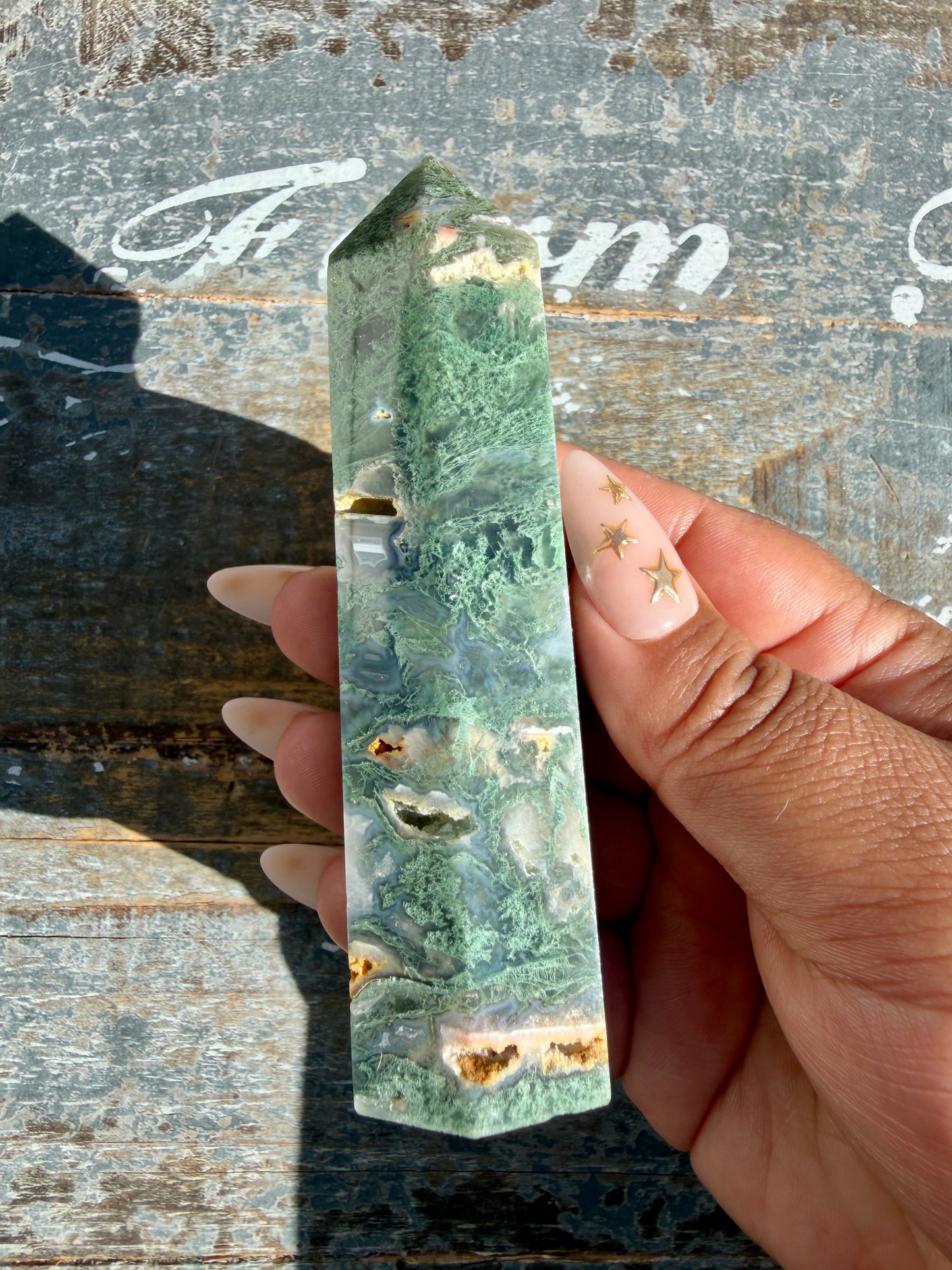 Gorgeous Moss Agate Tower | Opt Y