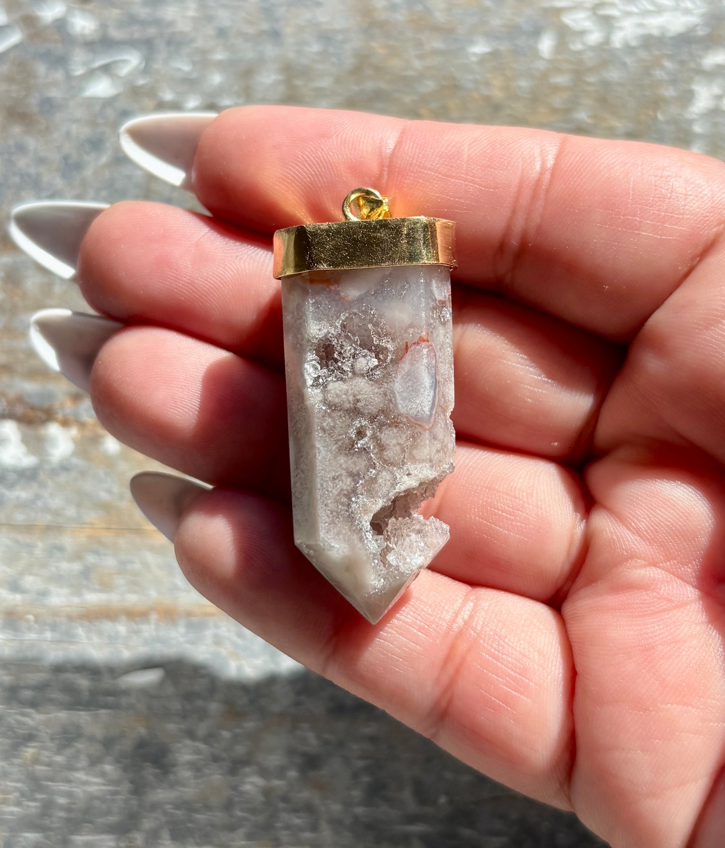 Gorgeous Pink Amethyst Point Pendant from Brazil