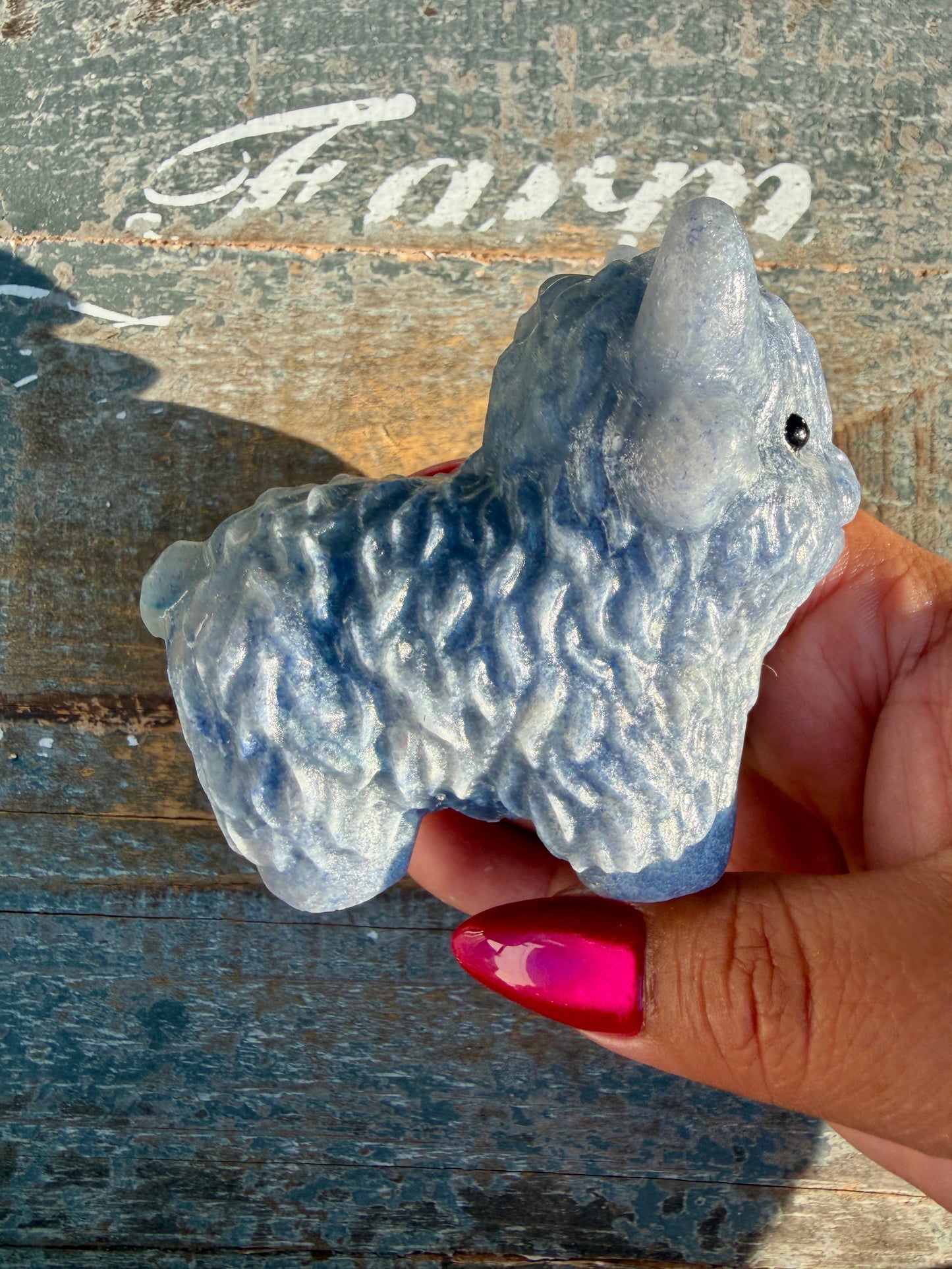 Adorable Blue Aventurine Highland Cow | Opt P