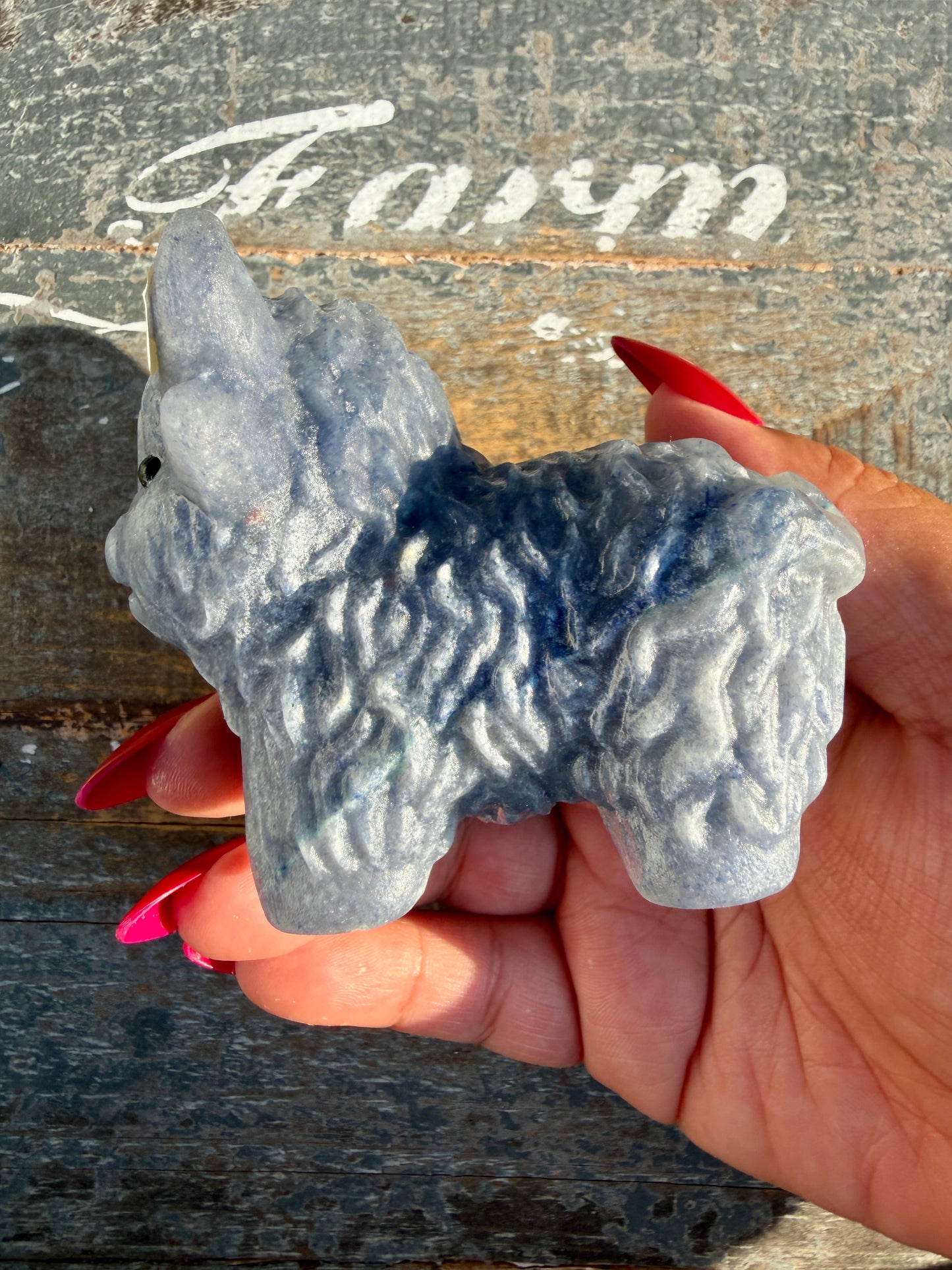 Adorable Blue Aventurine Highland Cow | Opt P
