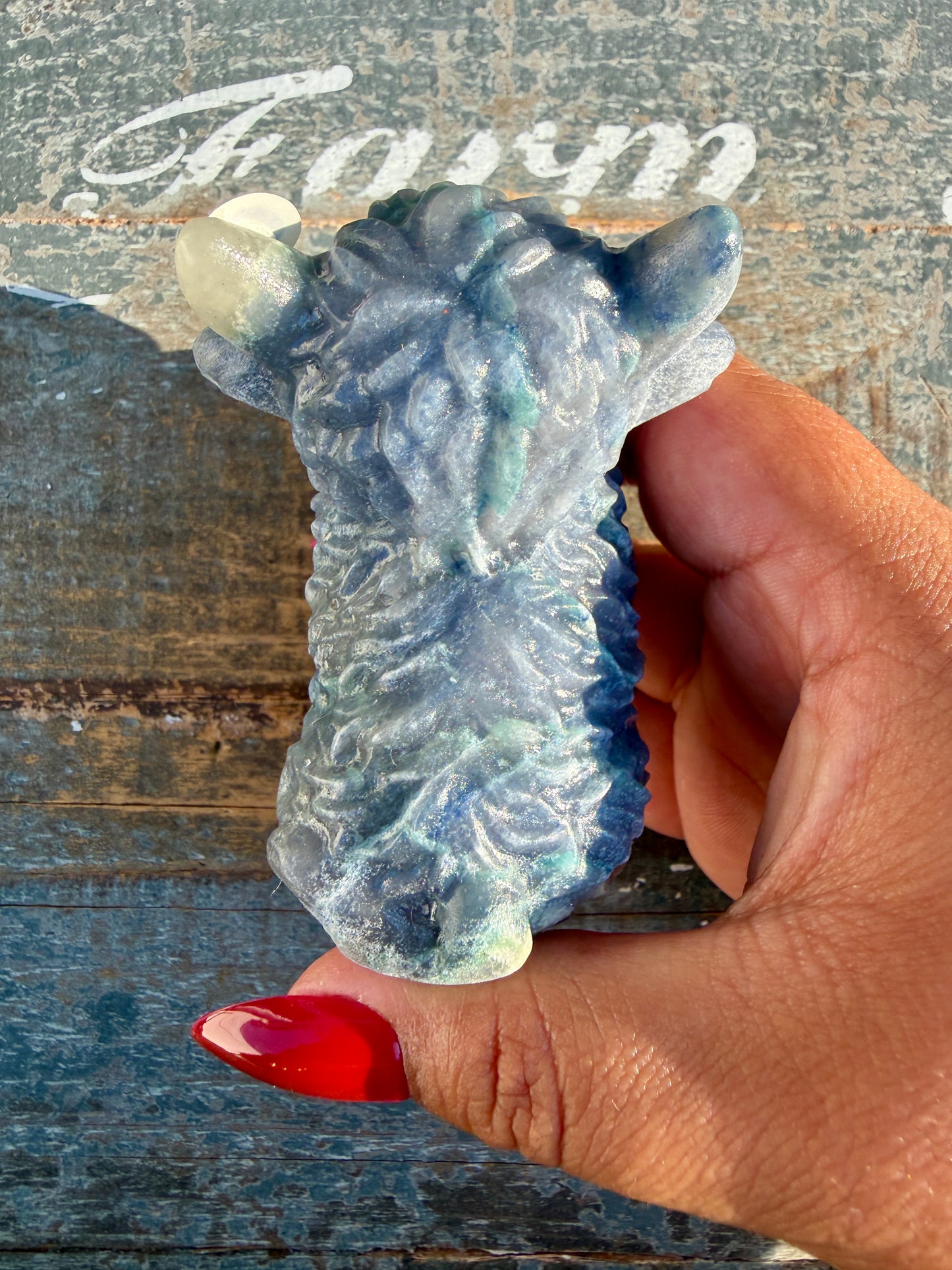 Adorable Blue Aventurine Highland Cow | Opt Q