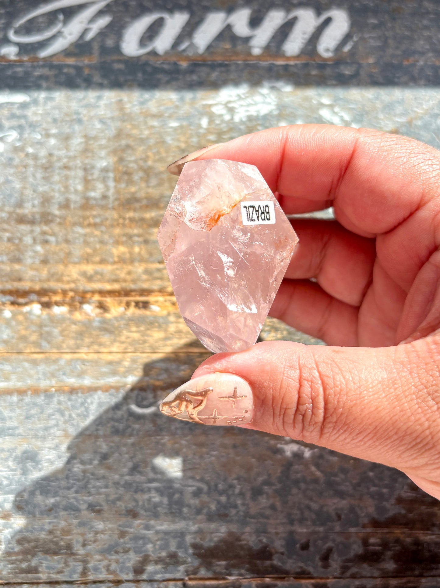 Gorgeous High Quality Rose Quartz & Golden Healer Freeform From Brazil | B1