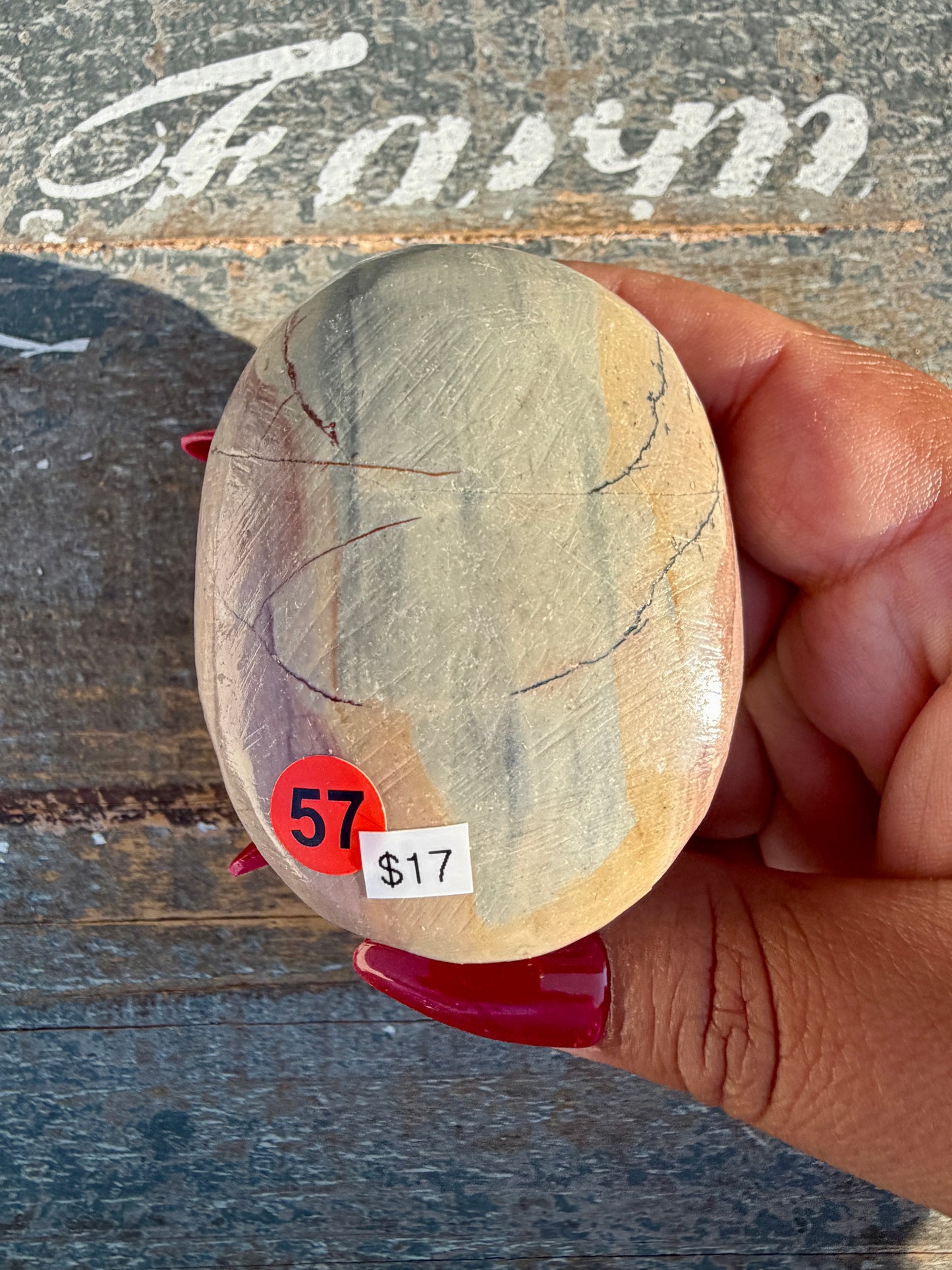 Slightly Imperfect Picture Jasper Palm Stone | Opt 57
