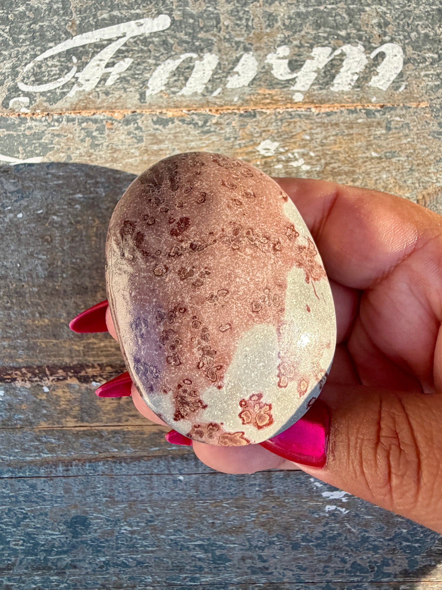 Slightly Imperfect Picture Jasper Palm Stone | Opt 51