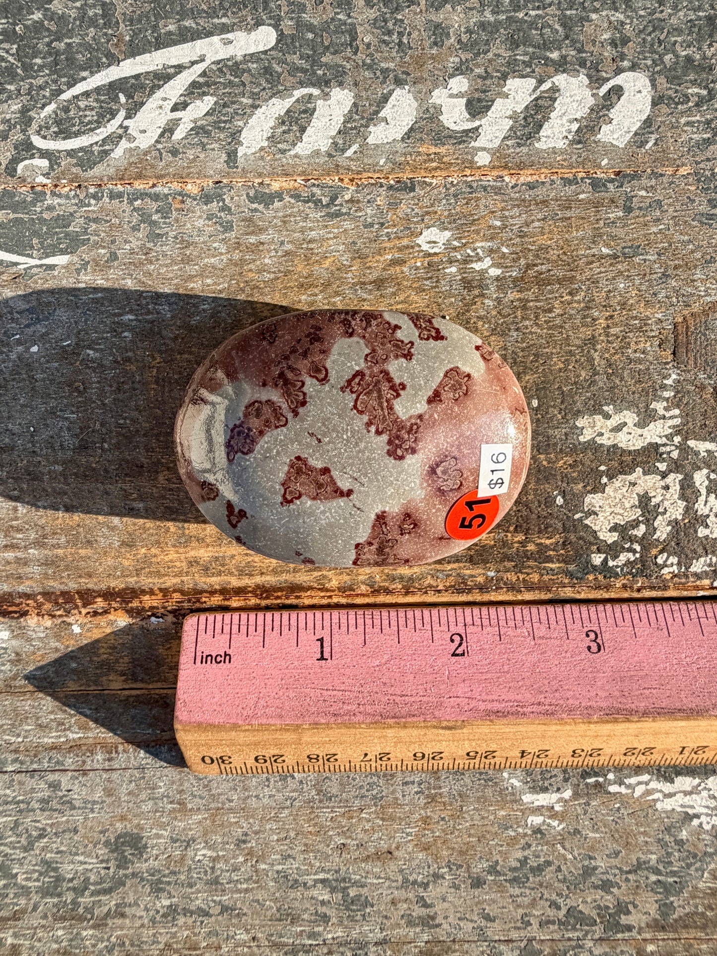 Slightly Imperfect Picture Jasper Palm Stone | Opt 51