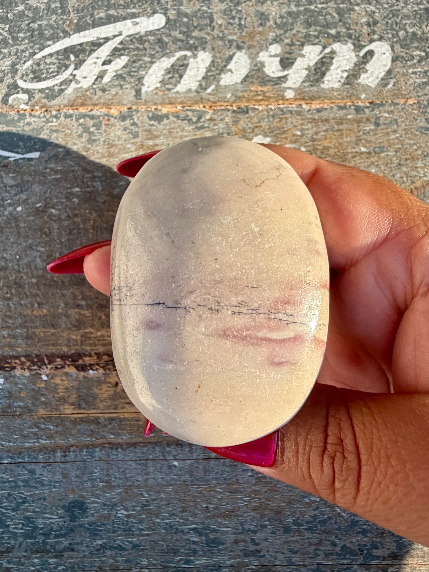Slightly Imperfect Picture Jasper Palm Stone | Opt 52