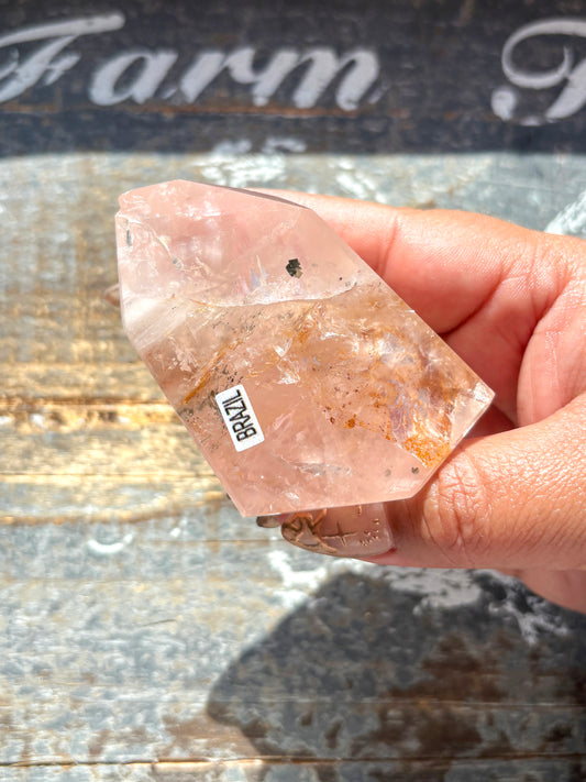 Gorgeous High Quality Rose Quartz & Golden Healer Freeform From Brazil | Q