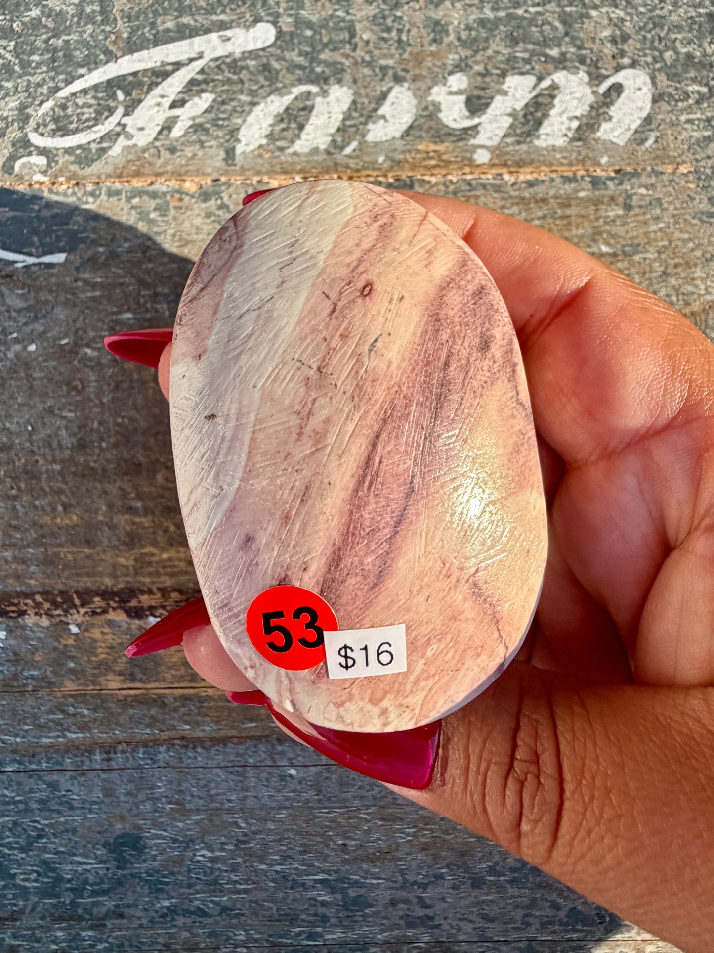 Slightly Imperfect Picture Jasper Palm Stone | Opt 53