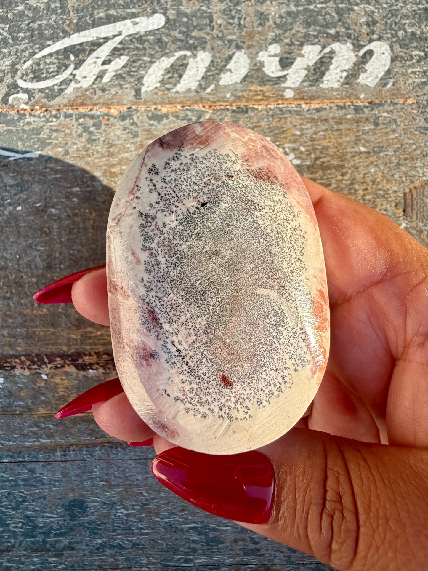 Slightly Imperfect Picture Jasper Palm Stone | Opt 53